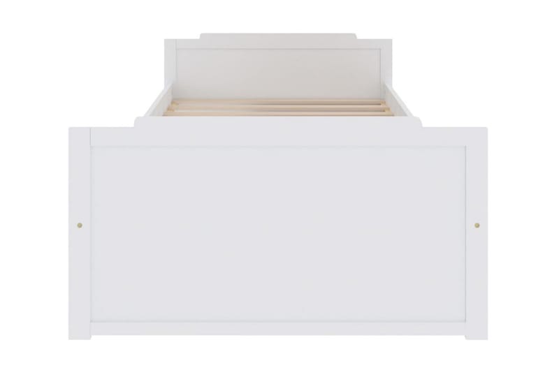 Sängram med lådor vit massiv furu 90x200 cm - Vit - Möbler - Säng - Sängram & sängstomme