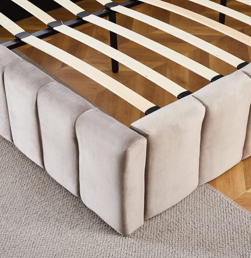 Sängram med led-belysning 180x200 cm - Beige - Möbler - Säng - Sängram & sängstomme