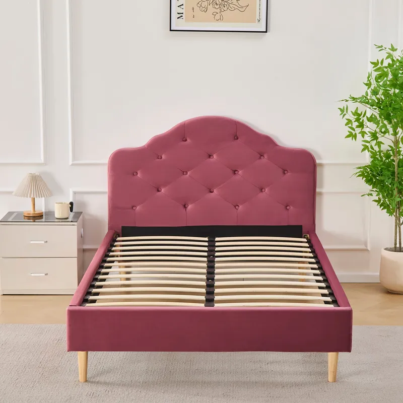 Sängram rosa inklusive sänggavel - 120 x 200 cm, Rosa