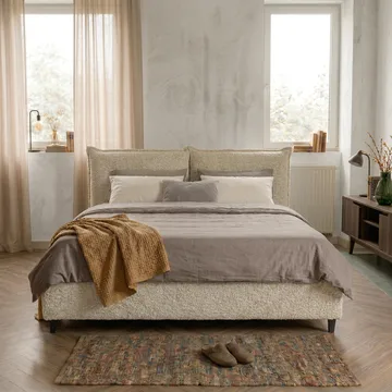 Sängram Rynorin 140x200 cm med Lyftförvaring - beige - Möbler - Säng - Sängram & sängstomme