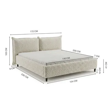 Sängram Rynorin 140x200 cm med Lyftförvaring - beige - Möbler - Säng - Sängram & sängstomme