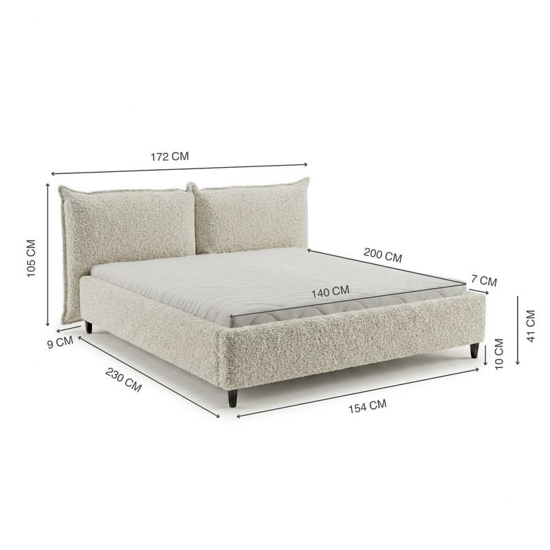 Sängram Rynorin 140x200 cm med Lyftförvaring - beige - Möbler - Säng - Sängram & sängstomme