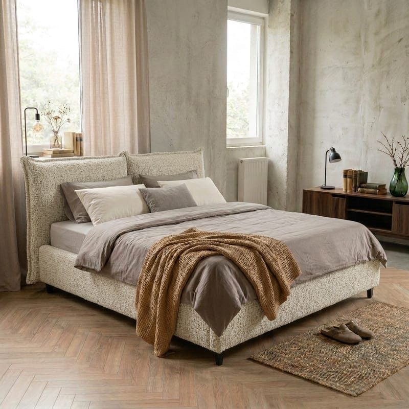 Sängram Rynorin 180x200 cm med Lyftförvaring - beige - Möbler - Säng - Sängram & sängstomme