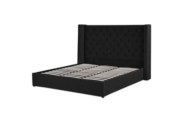 Sängram Säng med förvaring Lubbon Black||Silver 180x200 - Möbler - Säng - Sängram & sängstomme