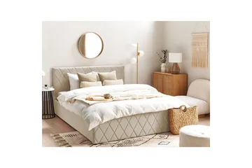 Sängram Säng med förvaring Rochefort Beige 160x200 - Möbler - Säng - Sängram & sängstomme
