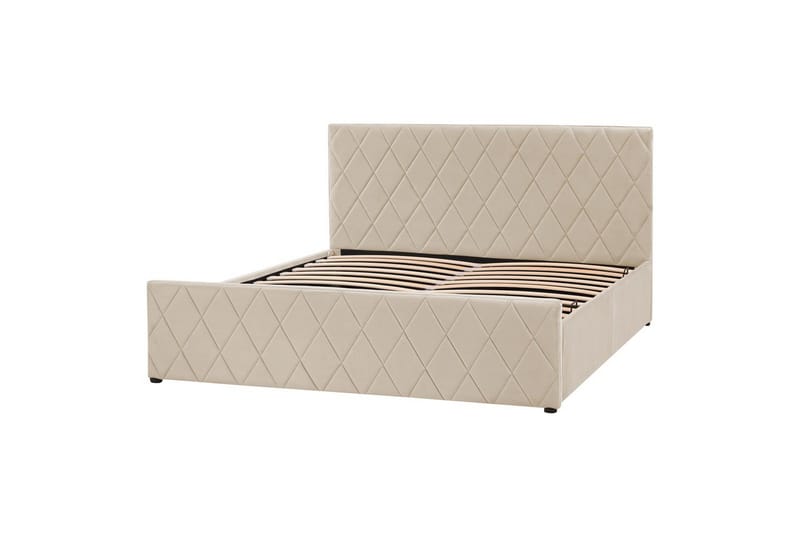 Sängram Säng med förvaring Rochefort Beige 160x200 - Möbler - Säng - Sängram & sängstomme