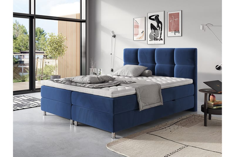 Adrianah Säng 120x200 cm - Blå - Sängram & sängstomme