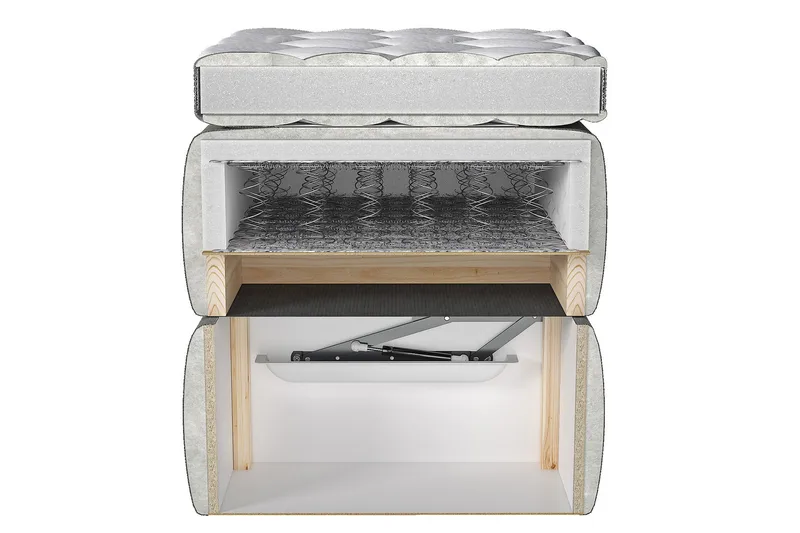 Adrianah Säng 200x200 cm - Grå/Vit - Möbler - Säng - Sängram & sängstomme