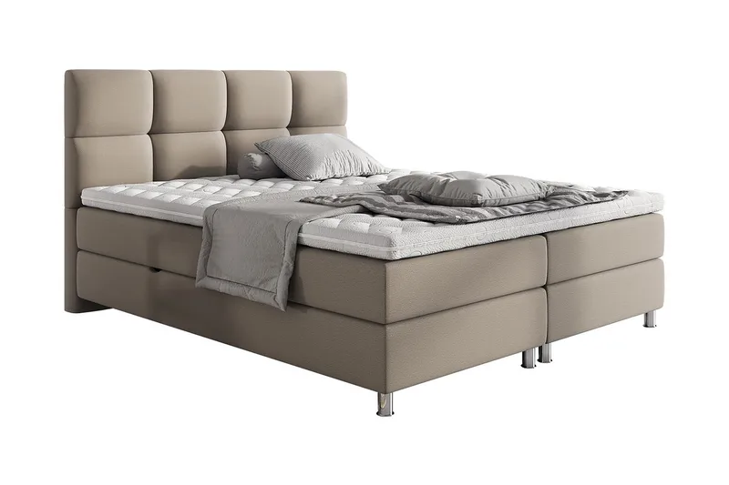 Adrianah Sängram 120x200 cm i Tyg med Sänggavel, Beige