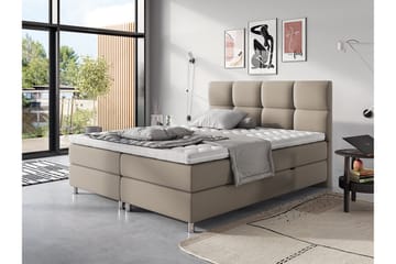 Adrianah Sängram 120x200 cm i Tyg med Sänggavel - Beige - Möbler - Säng - Sängram & sängstomme