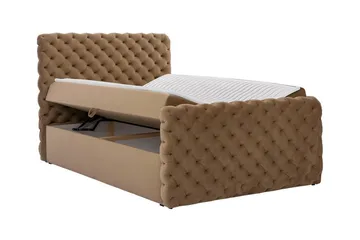 Almancil Komplett Sängpaket 120x200 cm med Sänggavel + Bäddmadrass med Fasthetsgrad Medium - Svart - Möbler - Säng - Sängram & sängstomme