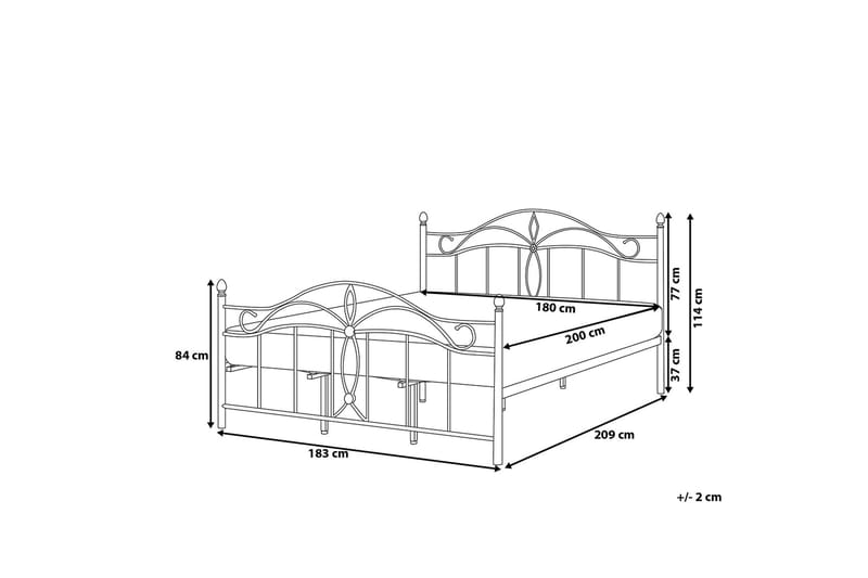 Antlia Dubbelsäng 180200 cm Svart  Svart - Svart - Sängram & sängstomme