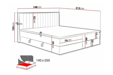 Aviemore Komplett Sängpaket 140x200 cm med Sänggavel + Bäddmadrass med Fasthetsgrad Medium - Ljusgrå - Möbler - Säng - Sängram & sängstomme