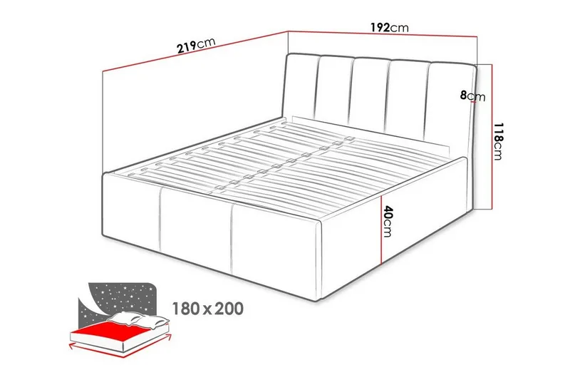 Aviemore Komplett Sängpaket med Förvaring 180x200 cm med Sänggavel + Bäddmadrass - Grön - Möbler - Säng - Sängram & sängstomme