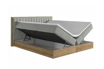 Aviemore Komplett Sängpaket med Förvaring 180x200 cm med Sänggavel + Bäddmadrass - Ljusgrå - Möbler - Säng - Sängram & sängstomme