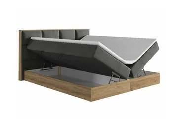 Aviemore Komplett Sängpaket med Förvaring 180x200 cm med Sänggavel + Bäddmadrass - Mörkgrå - Möbler - Säng - Sängram & sängstomme