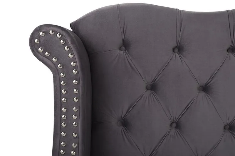 Ayette Dubbelsäng 160x200 cm - Grå/Sammet - Möbler - Säng - Sängram & sängstomme