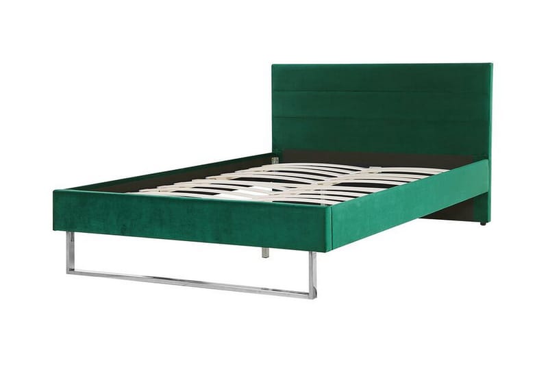 Badrou Säng 140x200 cm - Grön/Sammet - Sängram & sängstomme