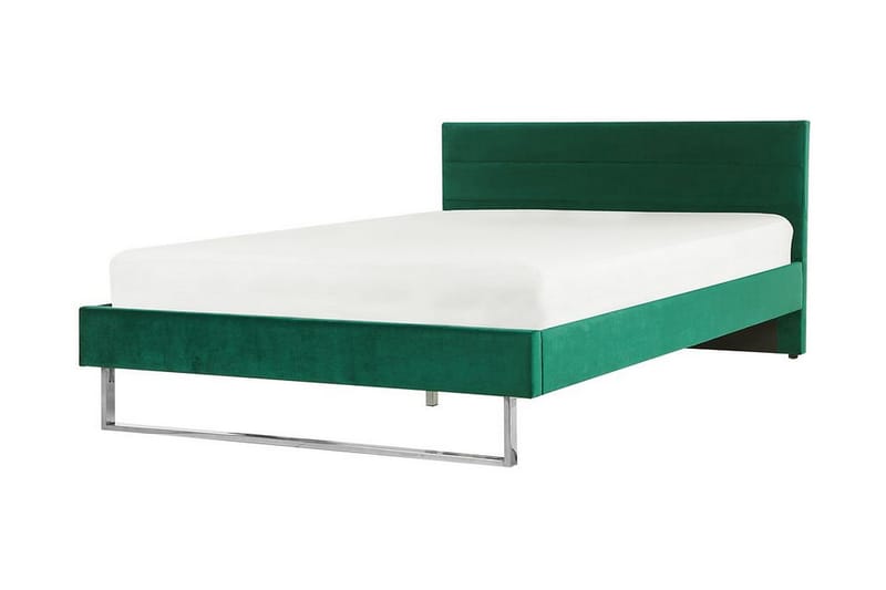 Badrou Säng 160x200 cm - Grön/Sammet - Sängram & sängstomme