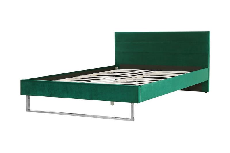 Badrou Säng 160x200 cm - Grön/Sammet - Sängram & sängstomme