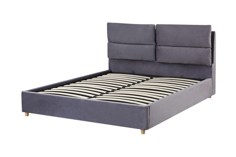 Batilly Dubbelsäng 140x200 cm med Förvaring - Grå - Möbler - Säng - Sängram & sängstomme