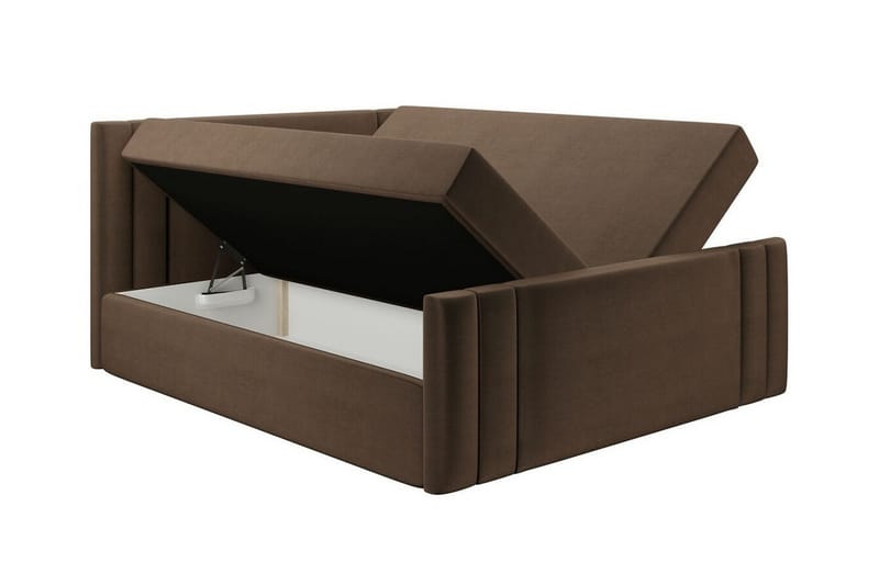 Betvallen Komplett Sängpaket 160x200 cm i Sammet med Förvaring + Sänggavel + Bäddmadrass - Rosa - Möbler - Säng - Sängram & sängstomme