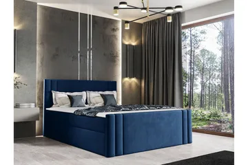 Betvallen Komplett Sängpaket 160x200 cm med Sänggavel + Bäddmadrass med Fasthetsgrad Medium - Blå - Möbler - Säng - Sängram & sängstomme