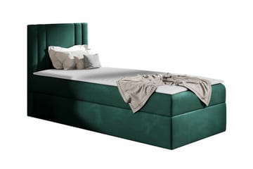 Betvallen Komplett Sängpaket med Förvaring 90x200 cm med Sänggavel + Bäddmadrass - Mörkgrön - Möbler - Säng - Sängram & sängstomme
