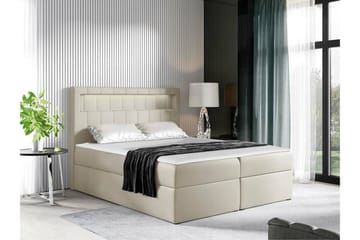 Boisdale Komplett Sängpaket 140x200 cm med Sänggavel + Bäddmadrass med Fasthetsgrad Medium - Beige - Möbler - Säng - Sängram & sängstomme