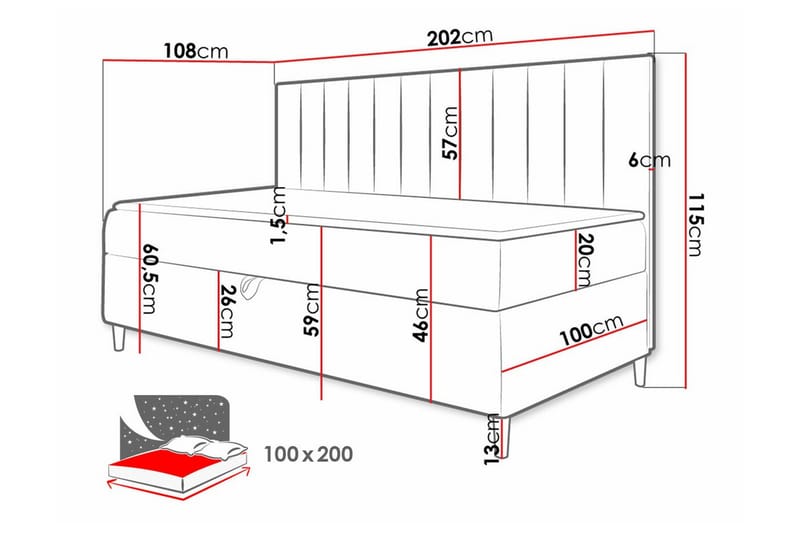 Boisdale Sängram 100x200 cm - Möbler - Säng - Sängram & sängstomme