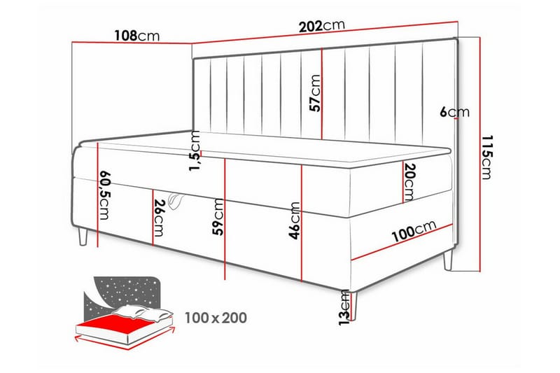 Boisdale Sängram 100x200 cm - Möbler - Säng - Sängram & sängstomme