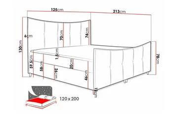 Boisdale Sängram 120x200 cm - Möbler - Säng - Sängram & sängstomme