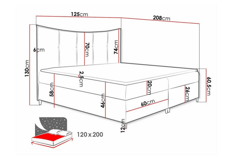 Boisdale Sängram 120x200 cm - Möbler - Säng - Sängram & sängstomme