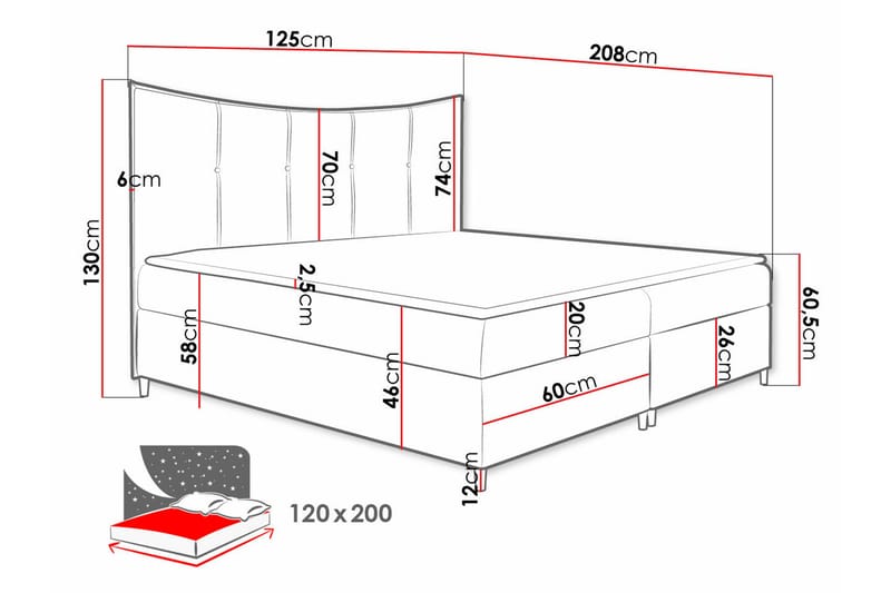 Boisdale Sängram 120x200 cm - Möbler - Säng - Sängram & sängstomme