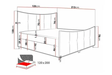 Boisdale Sängram 120x200 cm - Möbler - Säng - Sängram & sängstomme