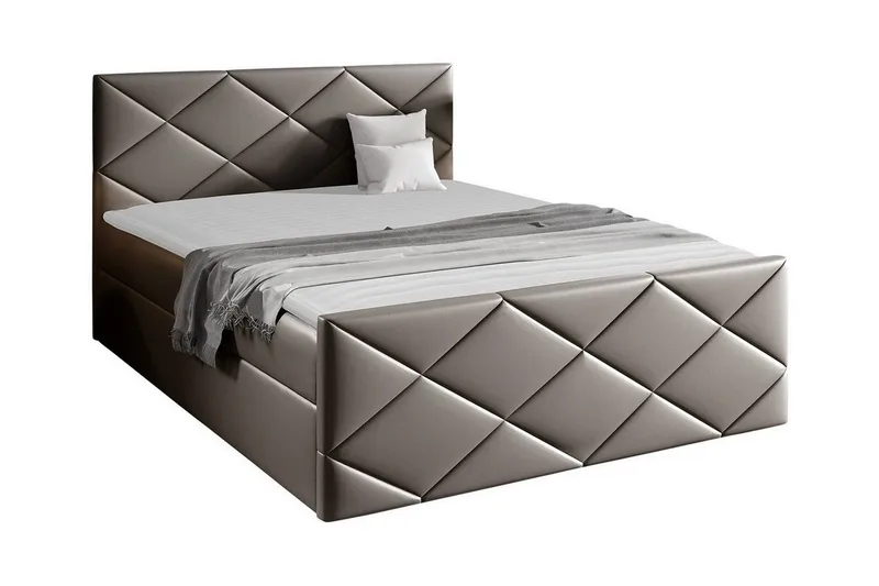 Boisdale Sängram 140x200 cm i Konstläder med Fasthetsgrad Medium, Taupe