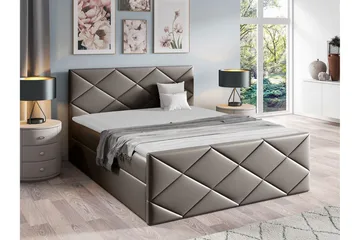 Boisdale Sängram 140x200 cm i Konstläder med Fasthetsgrad Medium - Taupe - Möbler - Säng - Sängram & sängstomme