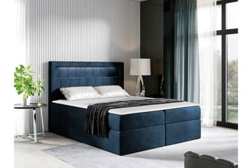 Boisdale Sängram 140x200 cm i Sammet med Förvaring och Sänggavel - Blå - Möbler - Säng - Sängram & sängstomme