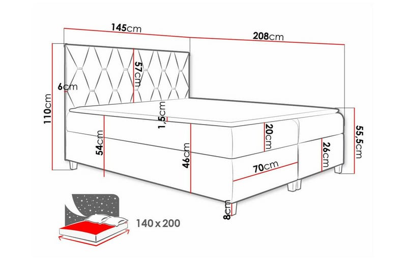 Boisdale Sängram 140x200 cm - Möbler - Säng - Sängram & sängstomme