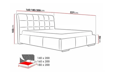 Boisdale Sängram 160x200 cm - Möbler - Säng - Sängram & sängstomme