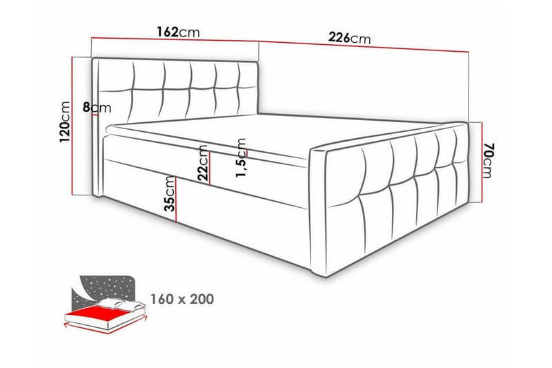 Boisdale Sängram 160x200 cm - Möbler - Säng - Sängram & sängstomme