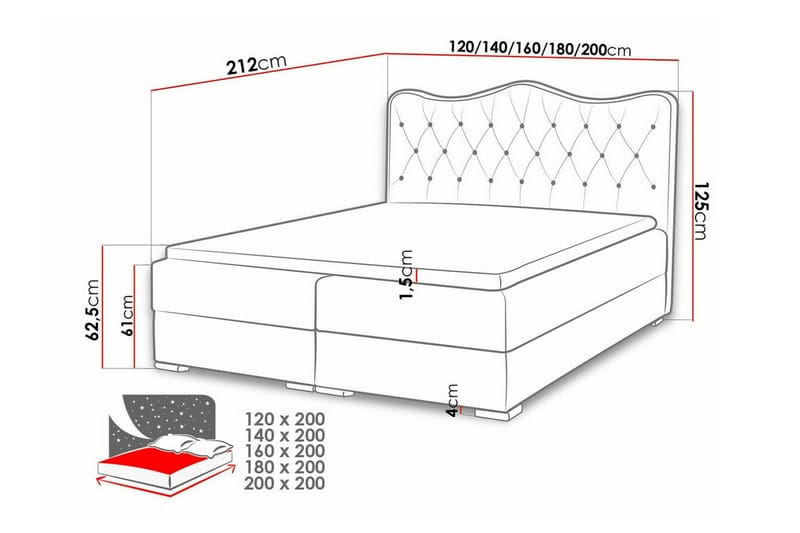 Boisdale Sängram 160x200 cm - Möbler - Säng - Sängram & sängstomme