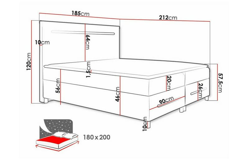 Boisdale Sängram 180x200 cm - Sängram & sängstomme