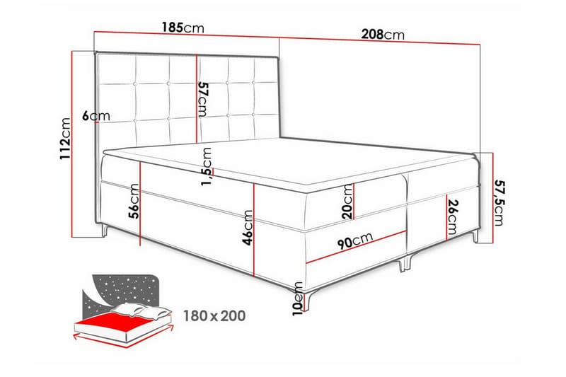 Boisdale Sängram 180x200 cm - Möbler - Säng - Sängram & sängstomme