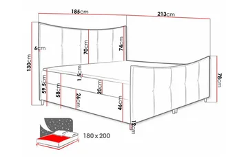 Boisdale Sängram 180x200 cm - Möbler - Säng - Sängram & sängstomme
