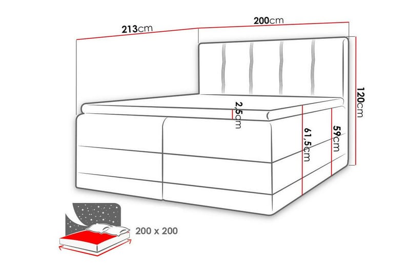Boisdale Sängram 200x200 cm - Möbler - Säng - Sängram & sängstomme