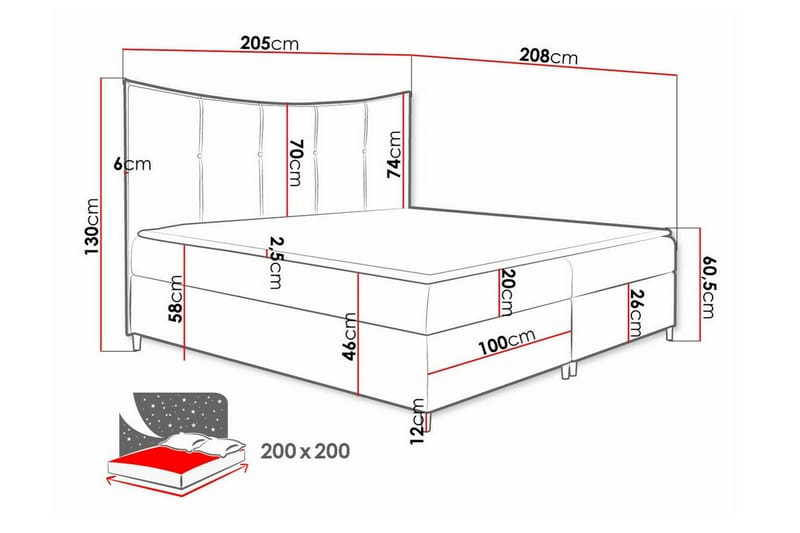 Boisdale Sängram 200x200 cm - Möbler - Säng - Sängram & sängstomme