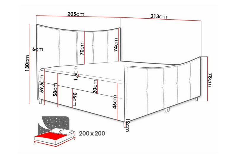Boisdale Sängram 200x200 cm - Möbler - Säng - Sängram & sängstomme