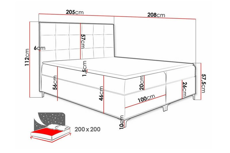 Boisdale Sängram 200x200 cm - Möbler - Säng - Sängram & sängstomme