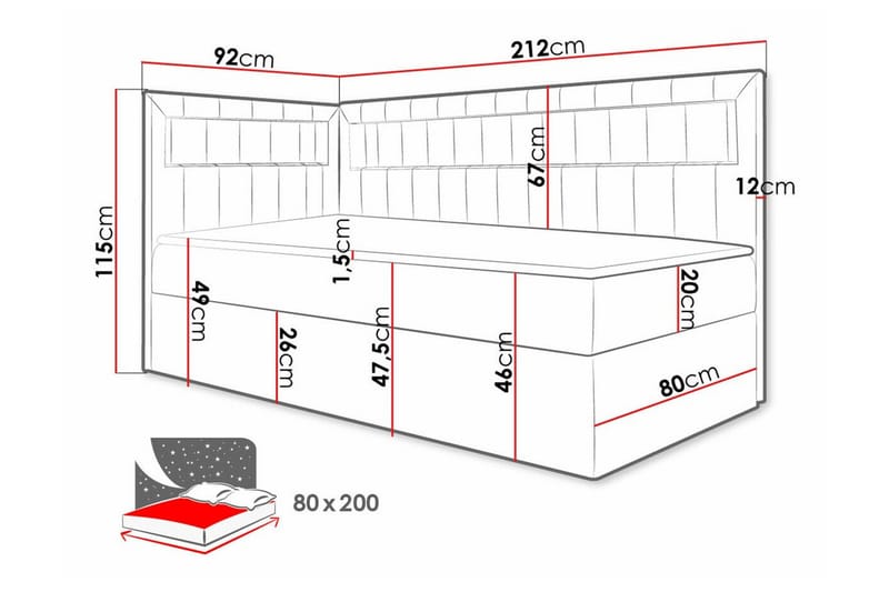 Boisdale Sängram 80x200 cm - Möbler - Säng - Sängram & sängstomme